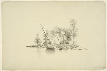 Insel mit kleinen Bäumen, Lake George, New York, 1862